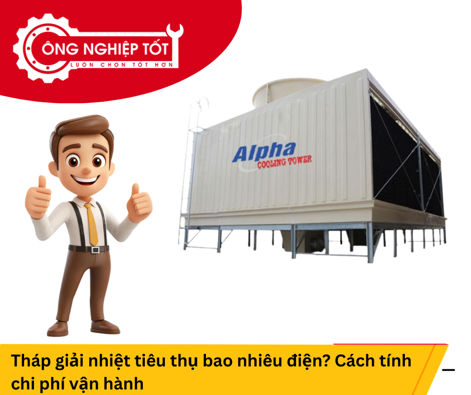 Tháp giải nhiệt tiêu thụ điện ở những bộ phận nào?